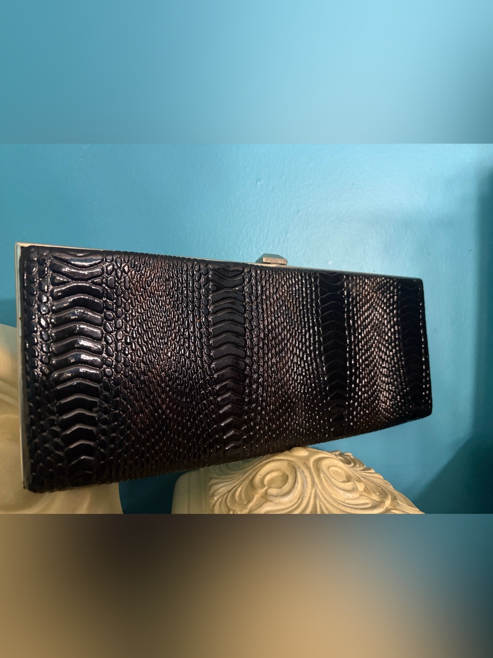 Black Textured Clutch